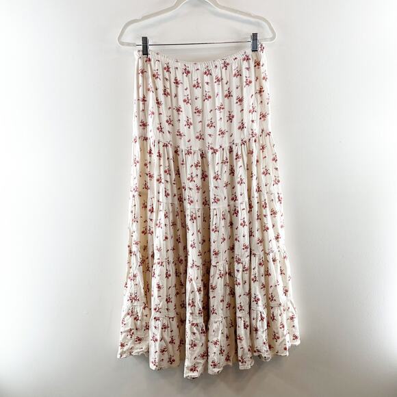 Free People Floral Maxi Skirt - White and Pink - Picture 7 of 10